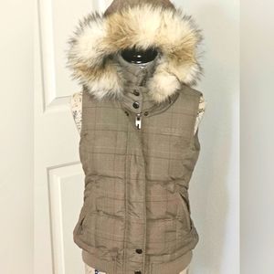 ESPRIT Detachable Hooded Vest with Faux Fur